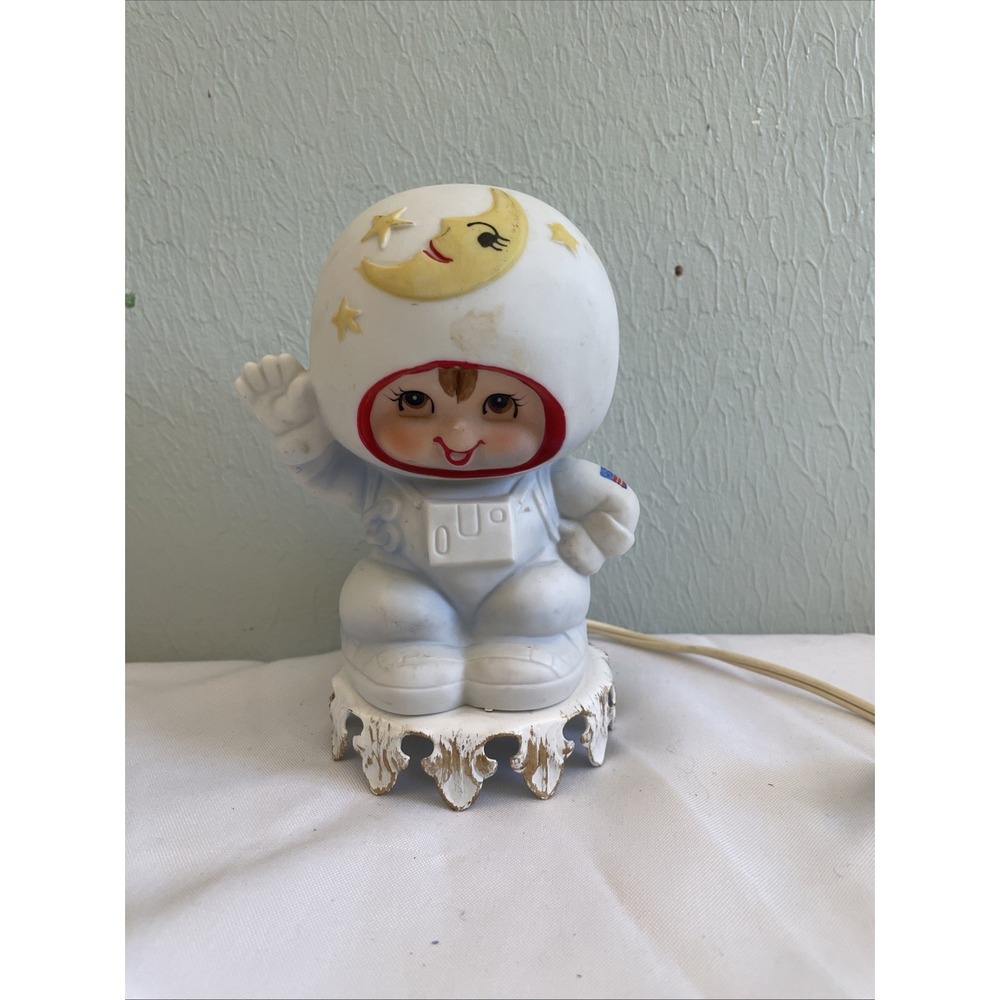 Vintage Rare Aladdin Astronaut Nightlight Lamp Kids Room‎ Cute Works Japan